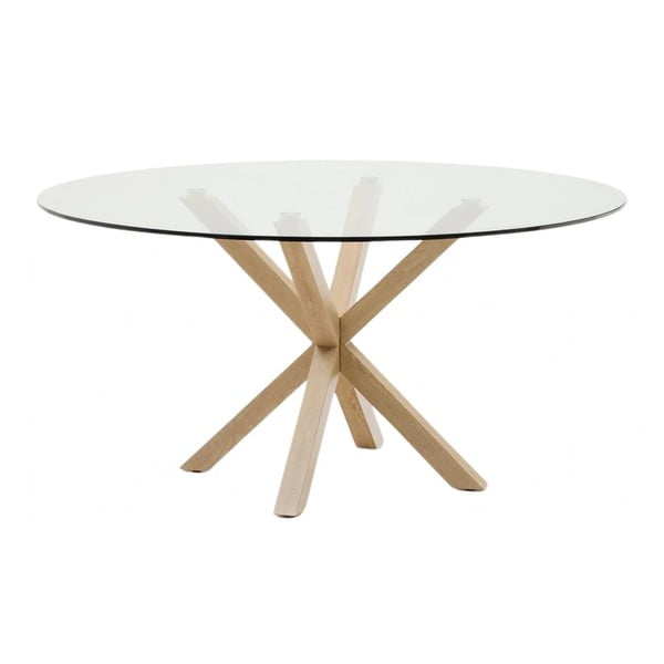 Okrogla jedilna miza s stekleno mizno ploščo ø 150 cm Argo – Kave Home