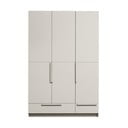 Kremno bela modularna garderobna omara iz masivnega bora 142x215 cm Pure – WOOOD