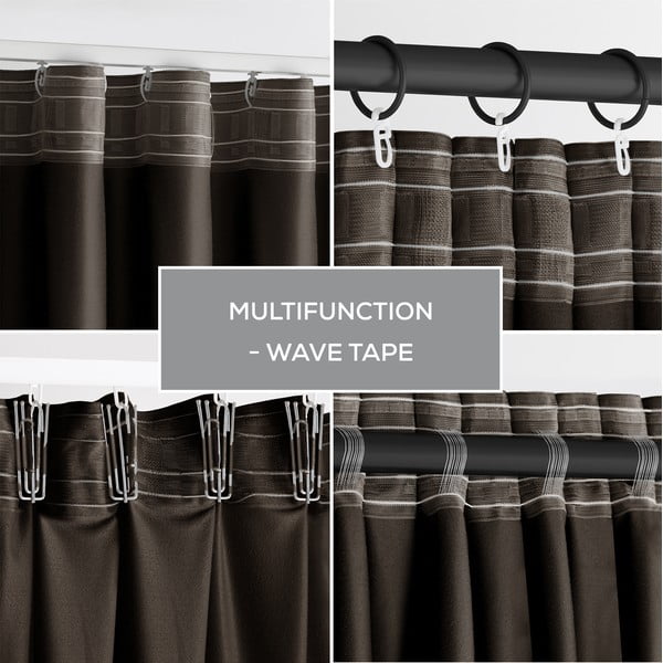 Rjava žametna zavesa za delno zatemnitev 140x270 cm – Restilo-image-4