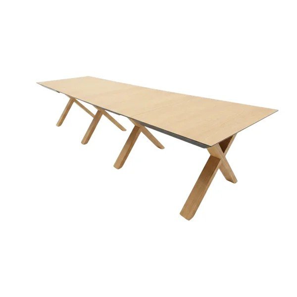 Raztegljiva jedilna miza z dodatno ploščo z mizno ploščo v hrastovem dekorju 100x160 cm Martha – Bobochic Paris