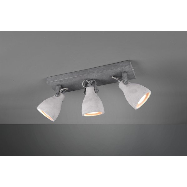 Siva stenska svetilka za 3 žarnice Trio Concrete, dolžina 35 cm-image-1