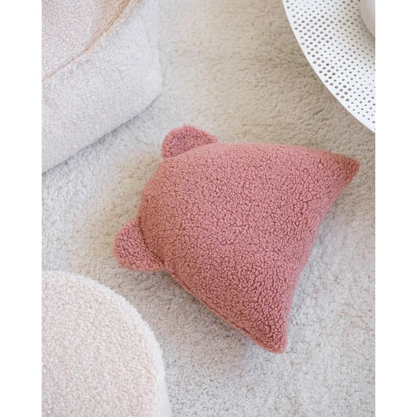 Rožnata otroška blazina bouclé Bear – Wigiwama-image-4