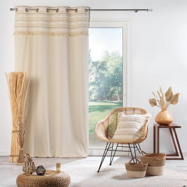 Bombažna zavesa v naravni barvi 140x240 cm Atlas – douceur d'intérieur-image-2