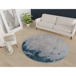 Modra/siva pralna okrogla preproga ø 80 cm – Vitaus