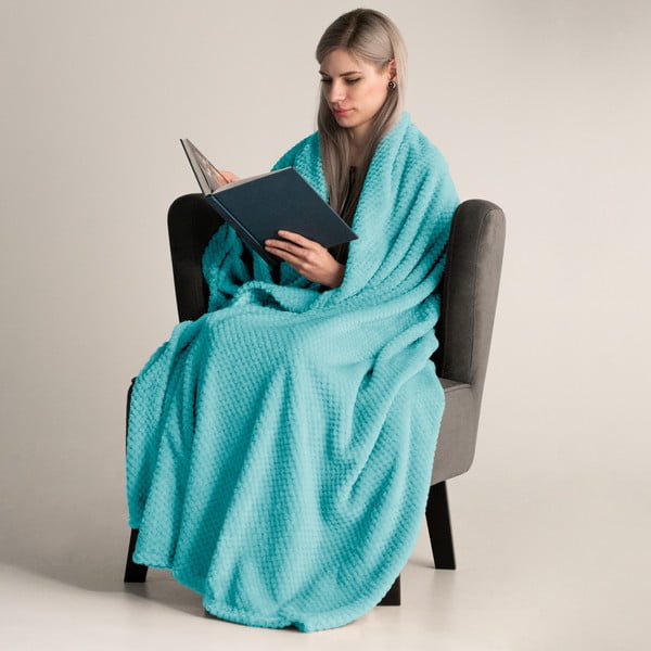 Turkizno pregrinjalo iz mikrovlaken DecoKing Henry, 150 x 70 cm-image-1