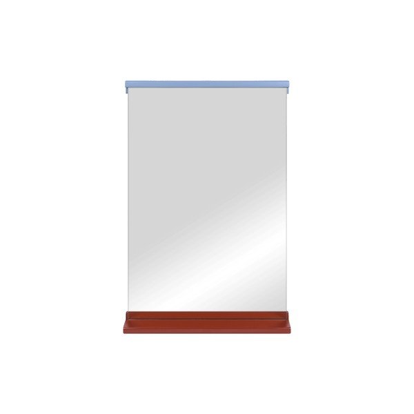 Stensko ogledalo s polico z lesenim okvirjem 50x75 cm Lun – noo.ma