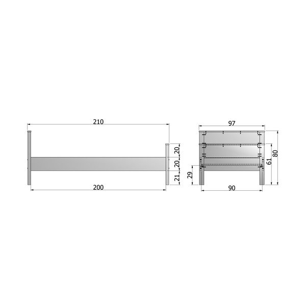 Bela postelja Jade WOOOD 90 x 200 cm-image-3