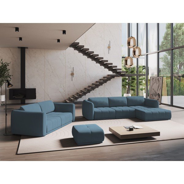 Svetlo modra kotna sedežna garnitura Hoku – Makamii-image-1