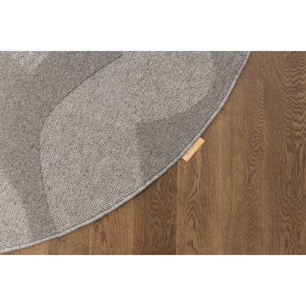 Siva volnena okrogla preproga ø 120 cm Morphic Botanica – Agnella-image-4