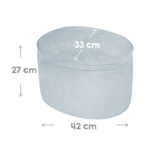 Svetlo moder žameten otroški tabure Lil Sofa – Roba-image-3