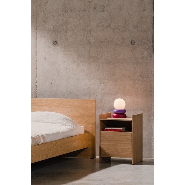 Nočna omarica v hrastovem dekorju s policami v naravni barvi Toopt – noo.ma-image-1