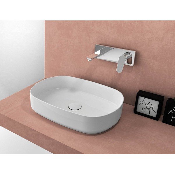 Ovalen bel keramičen umivalnik Sapho Infinity, 55 x 36 cm-image-1