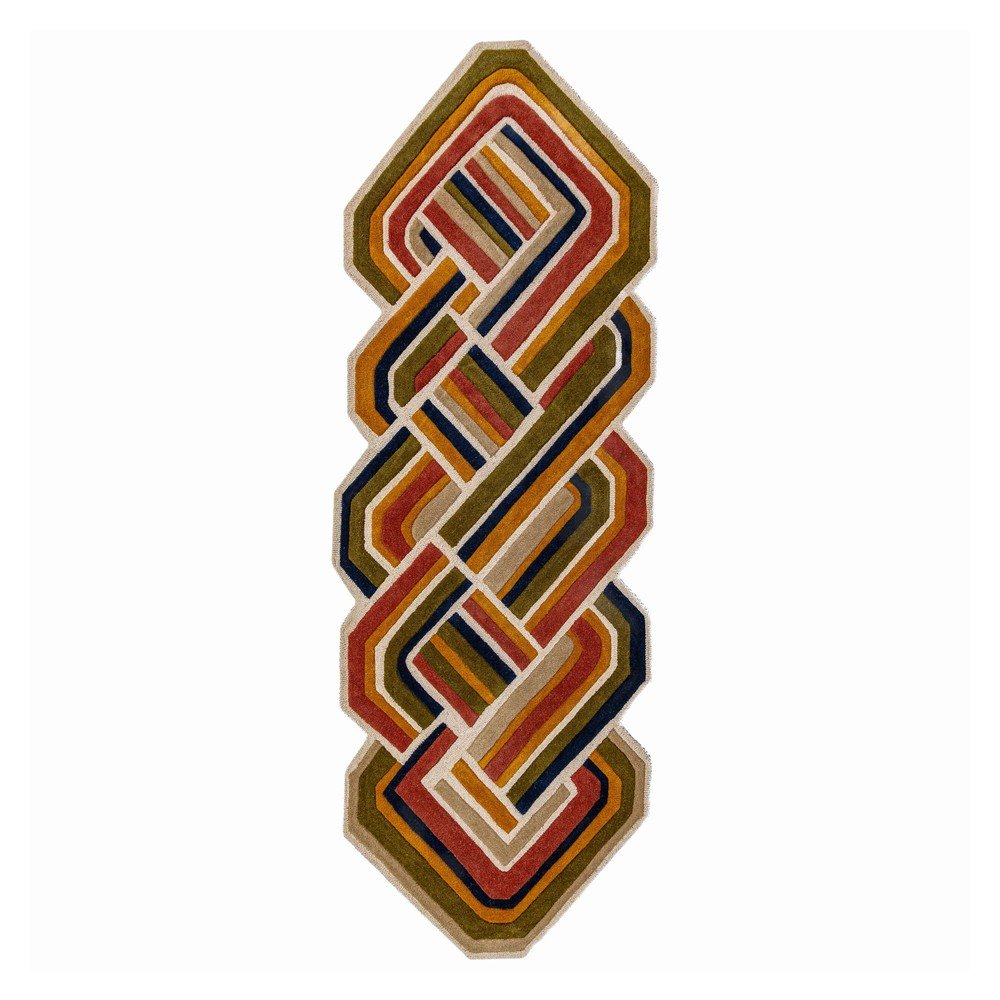Ročno tkan volnen tekač Lattice Shaped