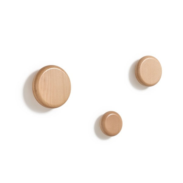 Leseni stenski obešalniki v kompletu 3 ks v naravni barvi Nadue – Kave Home