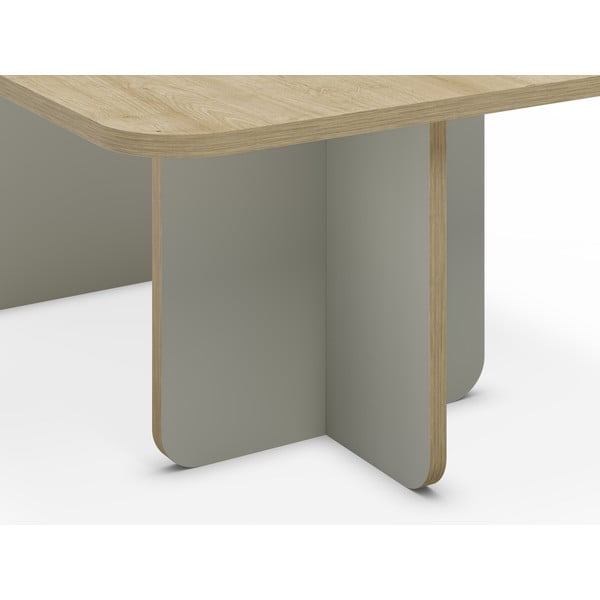 Svetlo zelena/v naravni barvi mizica z mizno ploščo v hrastovem dekorju 56x100 cm Hillary – Marckeric-image-4