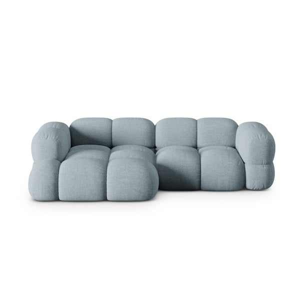 Svetlo modra kotna sedežna garnitura (levi kot/z ležalnikom) Loretto – Cosmopolitan Design