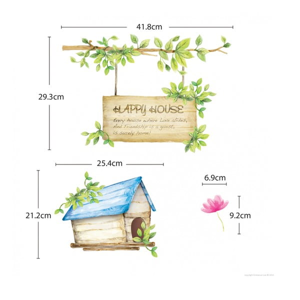 Komplet stenskih nalepk Ambiance Happy House, 42x30 cm-image-4