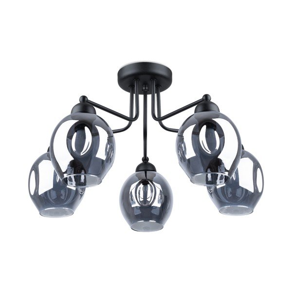 Črna stropna svetilka s steklenim senčilom 59x59 cm Garten – Sollux