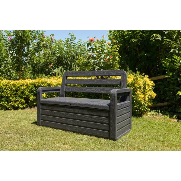 Temno siva plastična vrtna klop Forever Spring – Toomax-image-1