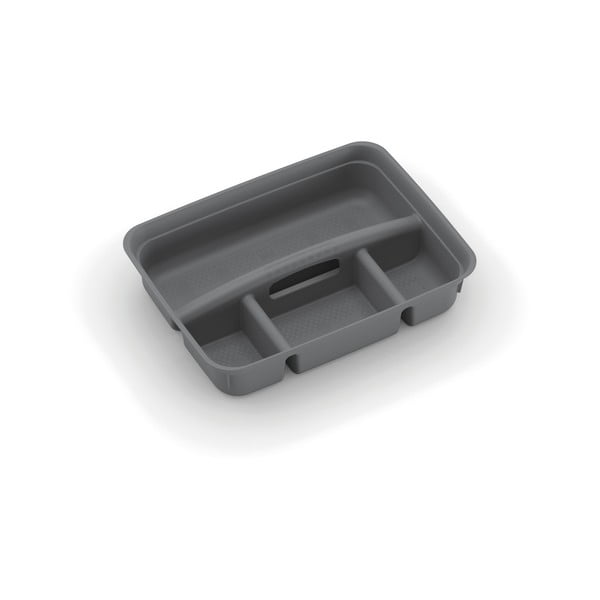 Siv plastičen razdelilnik za škatlo za shranjevanje 35,5x26,5x8,5 cm K Latch Box – KIS