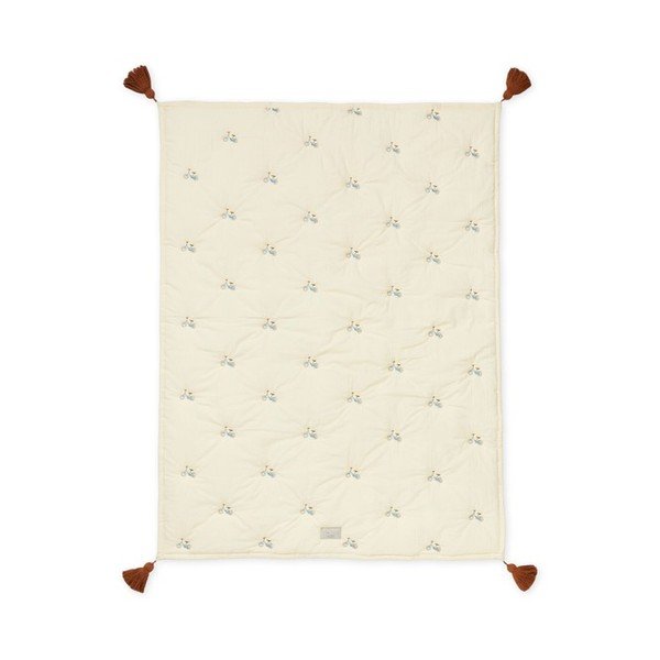 Rdeča/svetlo rumena prešita otroška odeja iz organskega bombaža 90x120 cm Bicycles – Cam Cam Copenhagen-image-3