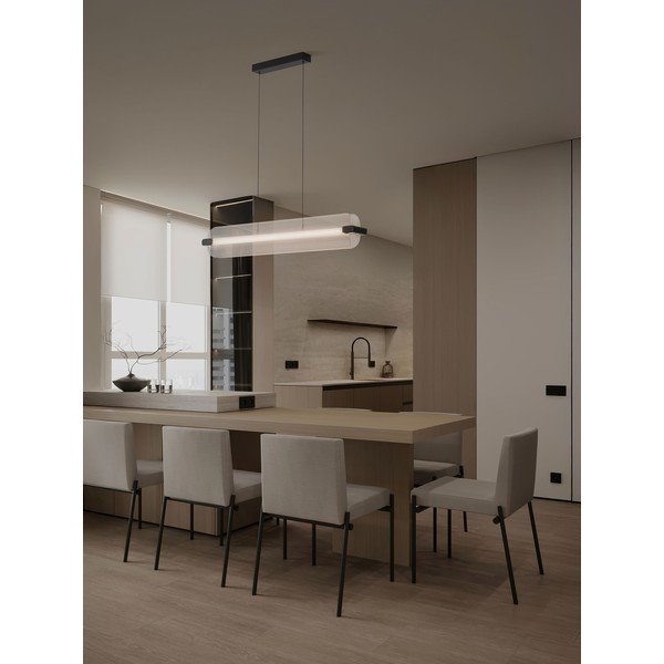 Mat črna steklena LED zatemnitvena viseča svetilka Emery – Nova Luce-image-1