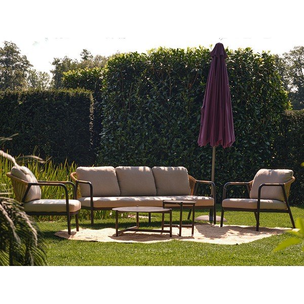 Bež aluminijasta vrtna garnitura za 5 oseb Nice – Hartman-image-3