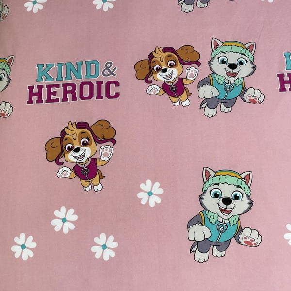 Rožnata enojna bombažna otroška posteljnina 140x200 cm Paw Patrol "Heroic" – Jerry Fabrics-image-4