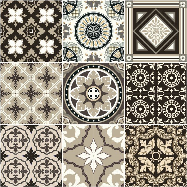 Komplet 9 stenskih nalepk Ambiance Wall Decal Tiles Azulejos Pompei, 20 x 20 cm-image-1