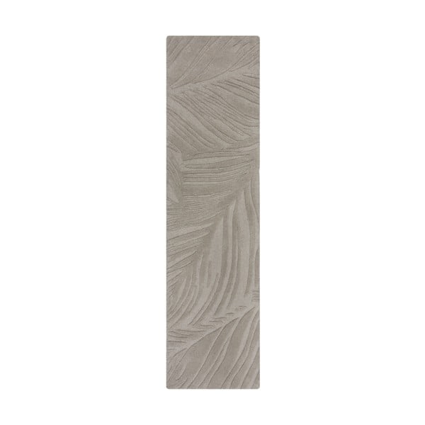 Svetlo siv volneni tekač 60x230 cm Lino Leaf - Flair Rugs