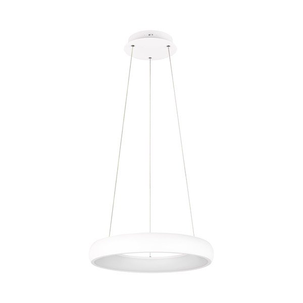 Bela LED zatemnitvena viseča svetilka s kovinskim senčilom ø 46 cm Cardona – Trio