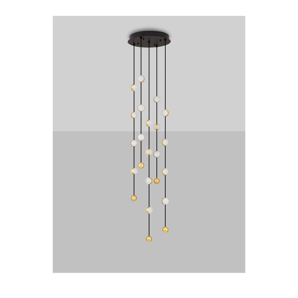 Mat črna aluminijasta LED zatemnitvena viseča svetilka s senčilom iz akrilnega stekla ø 38 cm Alcinoe – Nova Luce-image-3