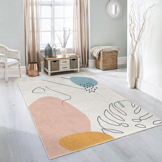 Kremno bela pralna preproga 120x180 cm Abstract Shapes – Mila Home