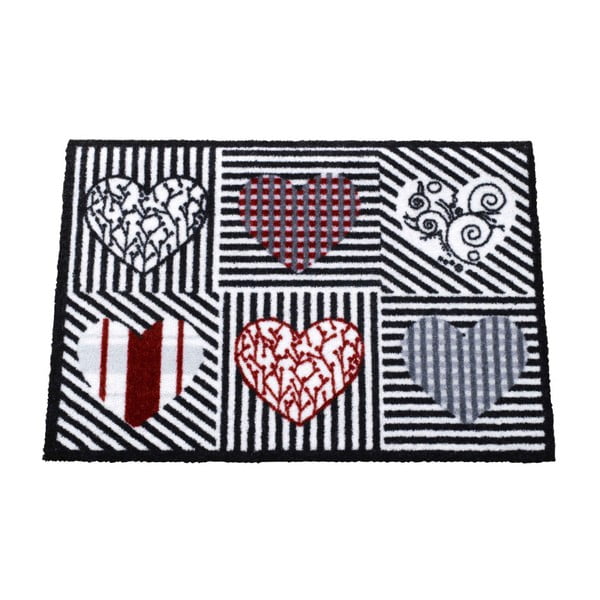 Črno-rdeča preproga Zala Living Hearts, 50x70 cm