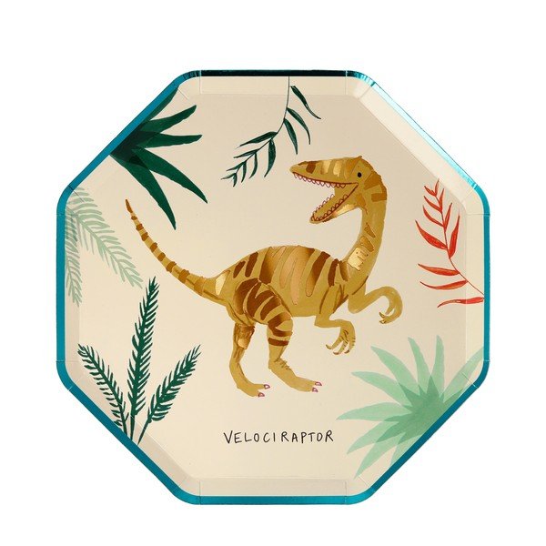 Papirnati krožniki za enkratno uporabo v kompletu  8 ks Dinosaur Kingdom – Meri Meri-image-2