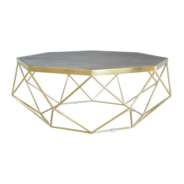 Kavna mizica Livin Hill Glamour s podstavkom v zlati barvi, ⌀ 106 cm