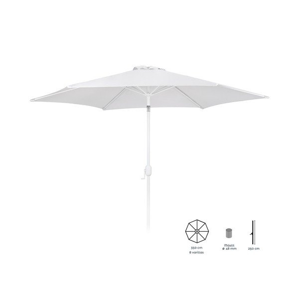 Beli senčnik ø 350 cm Alba - LDK Garden-image-1