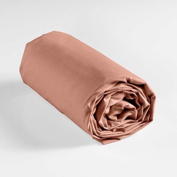 Rožnato-oranžna napenjalna bombažna rjuha 180x200 cm Lina – douceur d'intérieur-image-3