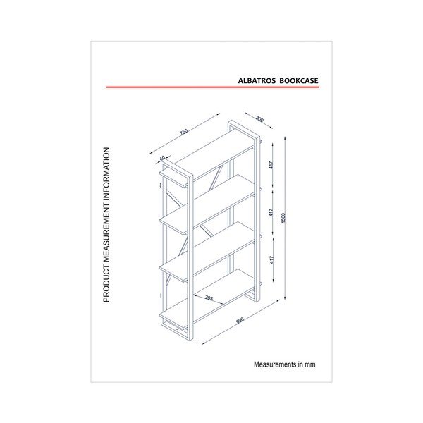 Knjižni regal v dekorju oreha Albatros-image-2