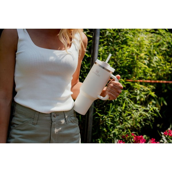 Svetlo rožnata termovka s slamico iz nerjavečega jekla 1,18 l Quencher H2.0 FlowState Tumbler Rose Quartz – Stanley-image-1