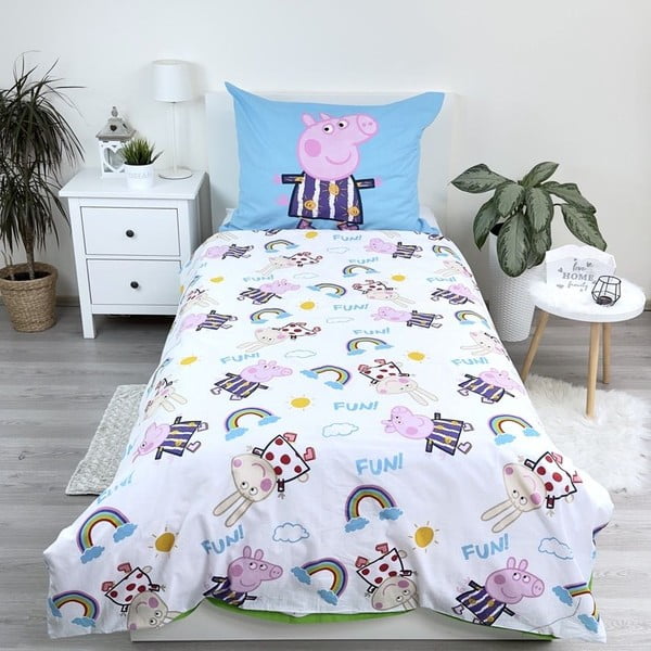 Enojna bombažna otroška posteljnina s svetlečim učinkom 140x200 cm Peppa Pig – Jerry Fabrics-image-2