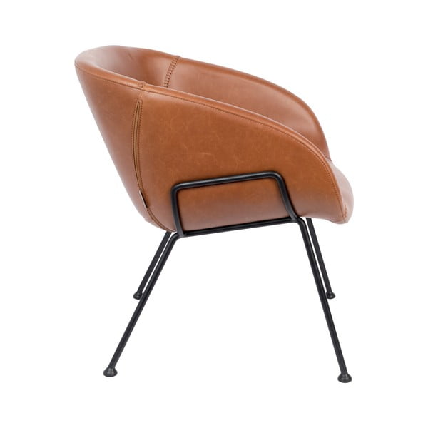 Rjav usnjen fotelj Zuiver Feston-image-3