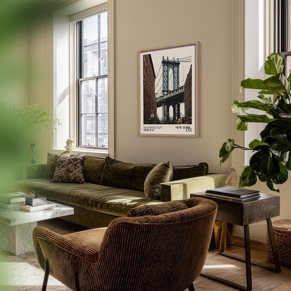 Tiskana slika z okvirjem 50x70 cm NY Bridge – Styler-image-1