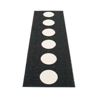 Črno-bel zunanji in notranji tekač 70x225 cm Vera Black – Pappelina