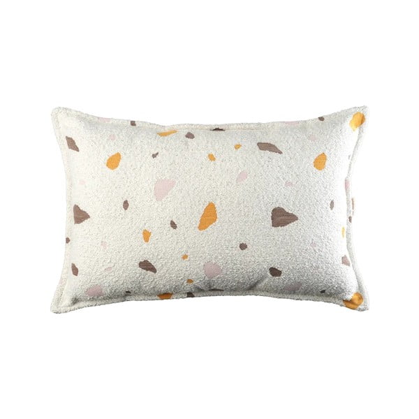 Kremno bela otroška blazina iz tkanine bouclé in šenilje Terrazzo Bolster – Wigiwama