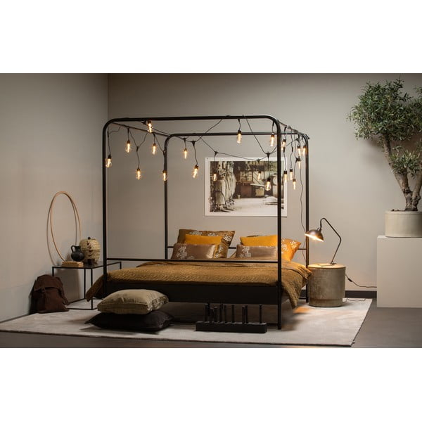 Črna kovinska zakonska postelja vtwonen Bunk, 160 x 200 cm-image-1