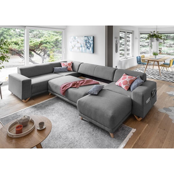 Siva raztegljiva/s prostorom za shranjevanje kotna sedežna garnitura (levi kot/v obliki črke "U") Classy Sophie – Miuform-image-4