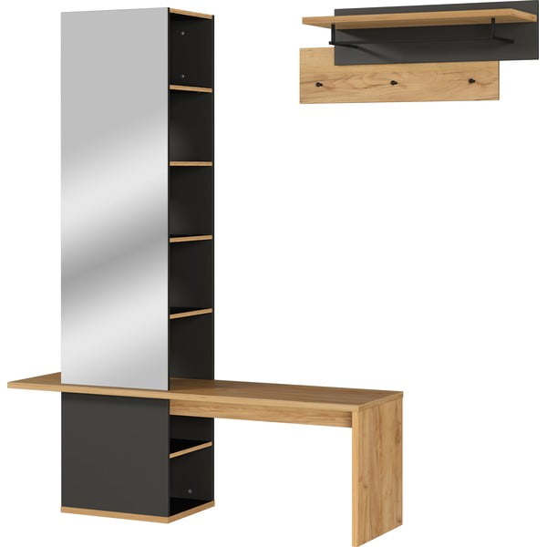 Temno siv komplet za predsobo v hrastovem dekorju - Germania-image-2