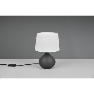 Temno rjava namizna svetilka iz keramike in blaga Trio Martin, višina 29 cm