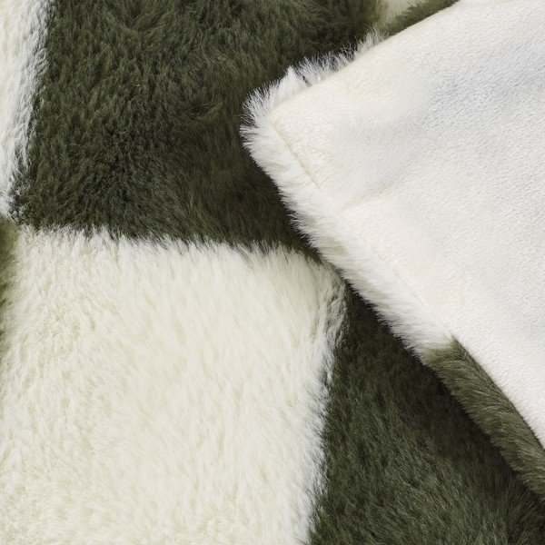 Bela/zelena odeja 130x170 cm Cosy Soft Checkerboard – Catherine Lansfield-image-3